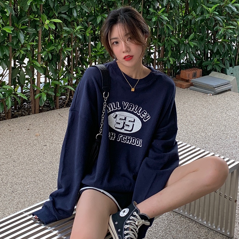 Áo thun nữ SUXI tay dài in chữ thời trang trẻ trung