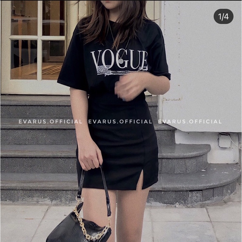Chân váy xẻ tà