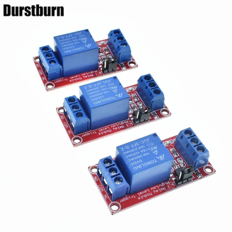 Mô-đun rơle 1 kênh DC 5V 12V 24V kích hoạt mức cao và thấp kèm bộ ghép quang