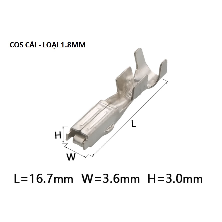 Đầu cos đực cái loại 1.8 mm (#1.8mm) (dành cho đầu nối 1.8mm như hình)