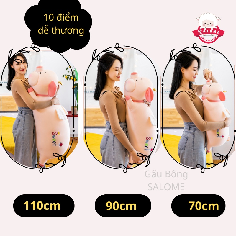 Gấu Bông Heo Sweet Đội Vương Miệng SALOME - Gối ôm lợn dễ thương cao cấp