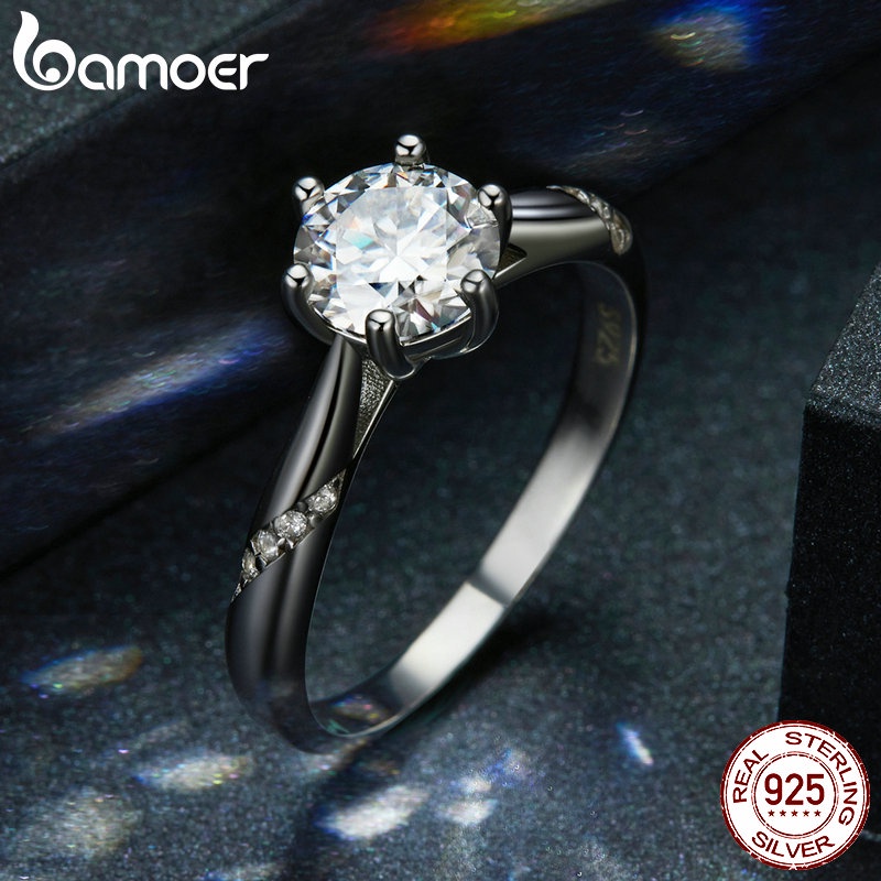 Nhẫn Bamoer Moissanite BạC 925 0.65 ThờI Trang Cho Nữ