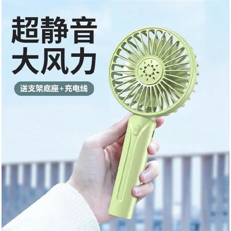 Quạt cầm tay mini kèm giá đỡ có cổng sạc USB tiện dụng | BigBuy360 - bigbuy360.vn