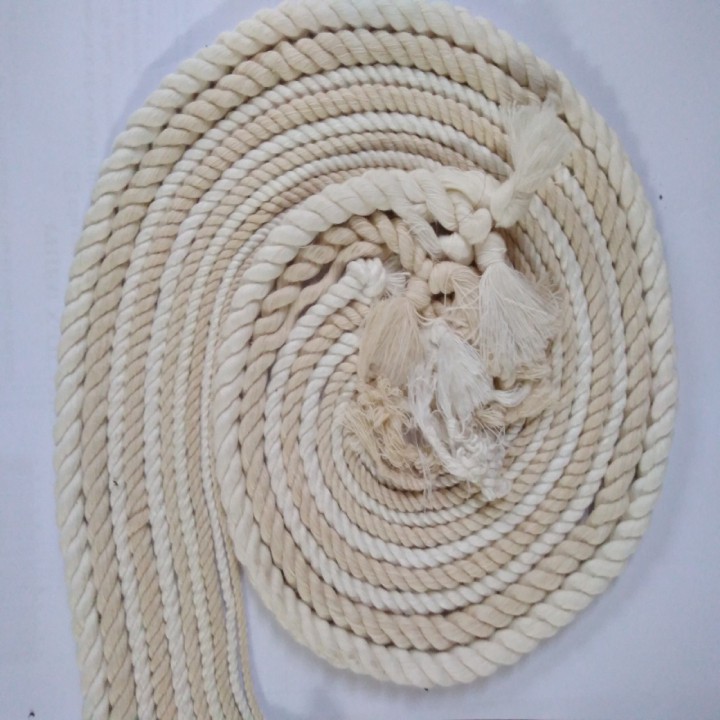 Dây làm macrame cotton xoắn 5mm màu kem màu ngà