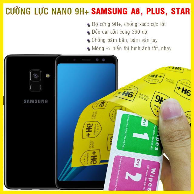 Dán cường lực dẻo nano Samsung A8 2017, 2018, A8 Plus, A8 Star