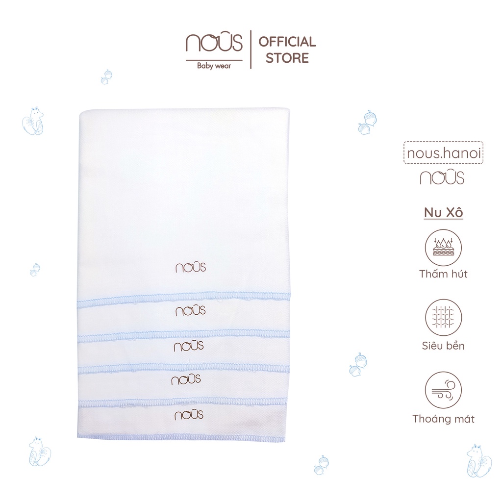 Khăn Sữa Trắng NOUS set 5 khăn (Kích Thước 30*30cm)