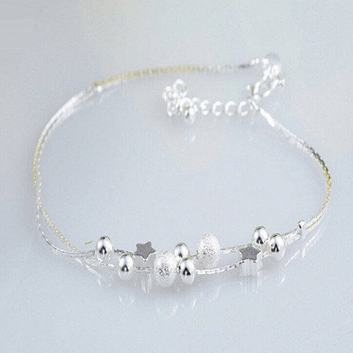Vòng tay xi bạc phối hình ngôi sao cho nữ