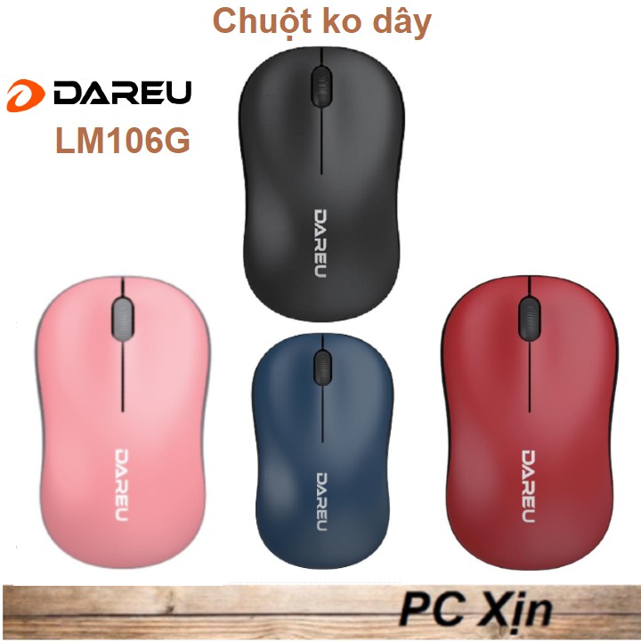 Chuột không dây DAREU LM106G Black / Pink / red