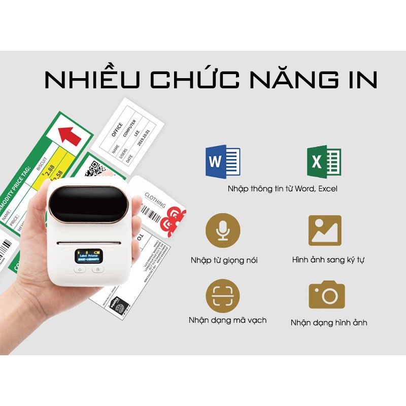Máy In Nhãn Di Động M110, Bluetooth, In Qua App