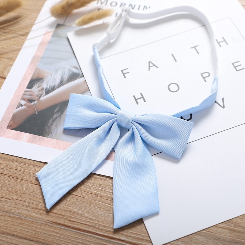 Cà vạt nơ trơn màu phong cách Nhật Bản xinh xắn dành cho nữ