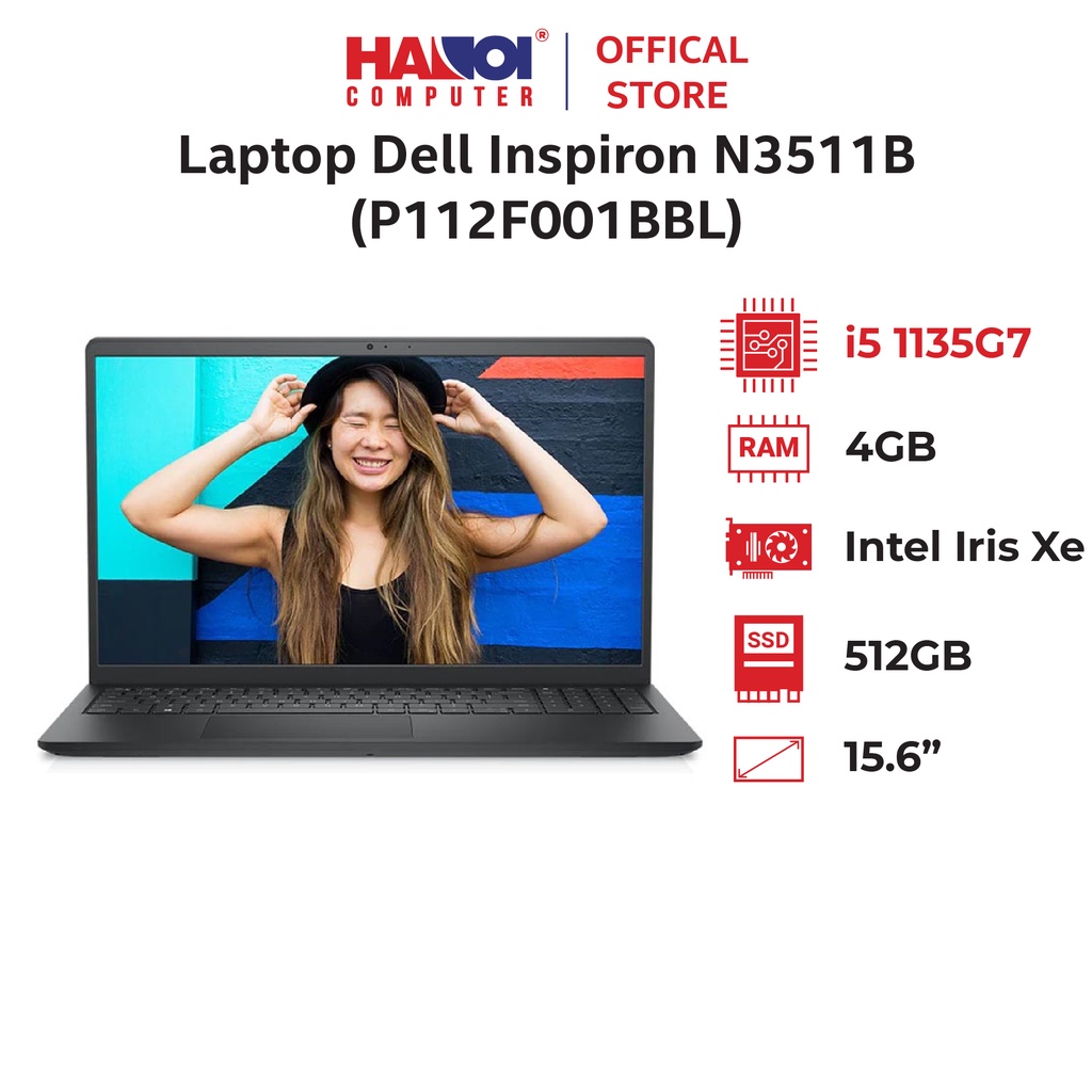 Laptop Dell Inspiron N3511B (P112F001BBL) (i5 1135G7/4GB RAM/512GB SSD/15.6 inch FHD/Win10+Office/Đen)