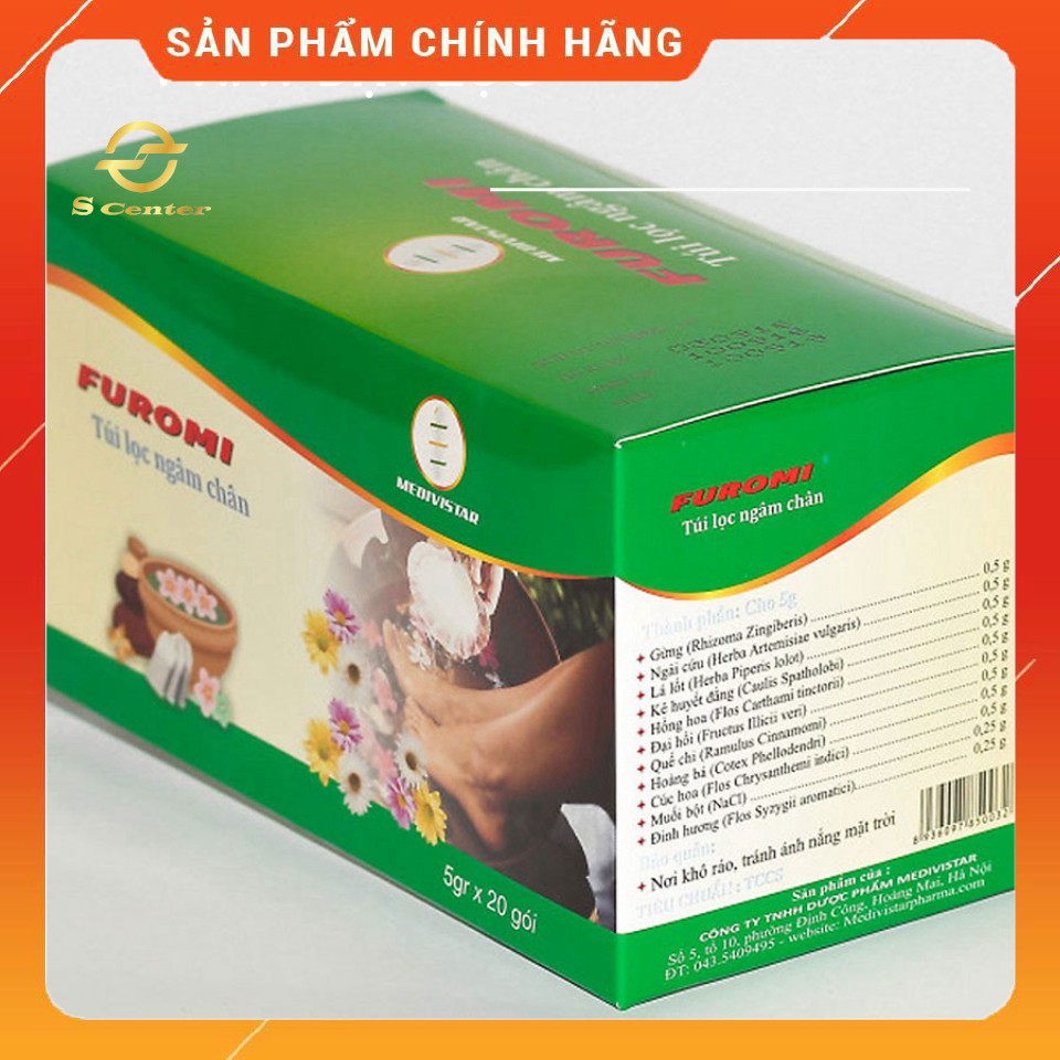 [HCM] Túi lọc thảo dược ngâm chân Furomi - S2S - hộp 20 túi - dành cho người đau xương khớp, gút, đau đầu, mất ngủ | BigBuy360 - bigbuy360.vn
