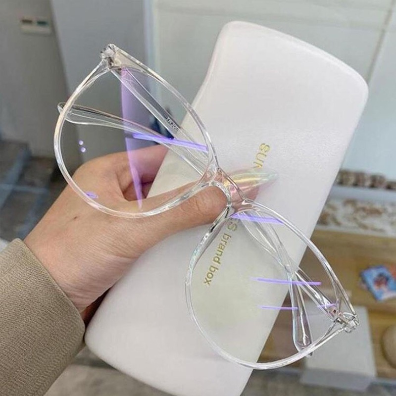 Kính mát chống ánh sáng xanh thiết kế gọng lớn retro thời trang Hàn Quốc