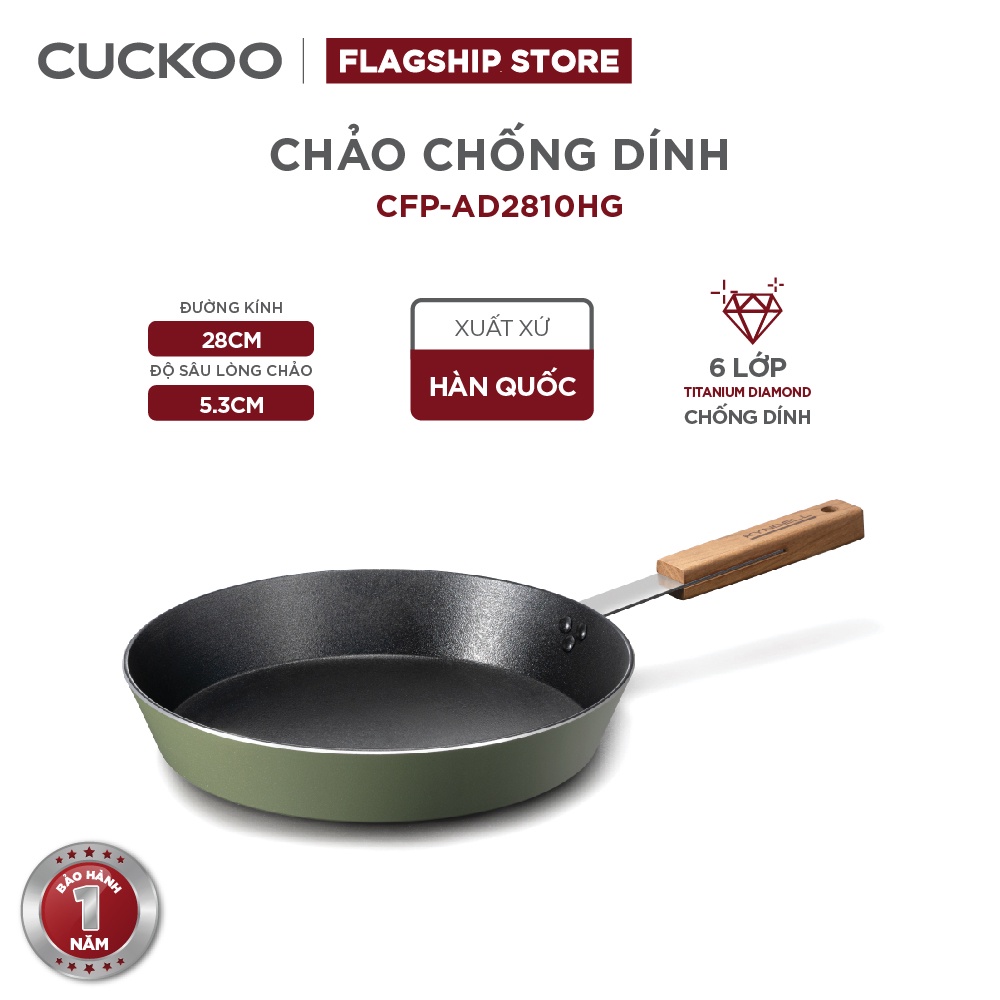 Chảo chống dính Cuckoo 28cm CFP-AD2810HG 6 lớp Titanium Diamond cho mọi loại bếp - Hàng chính hãng