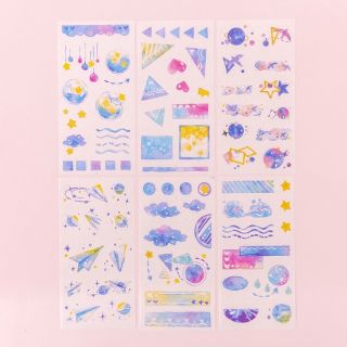 (Hình thật) Set washi sticker Galaxy