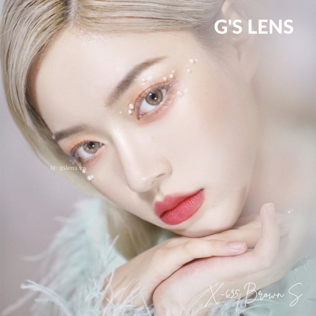 Kính Áp Tròng X-635 Brown Lens Nâu Hot Douyin Size S Có 0 Đến 6 Độ