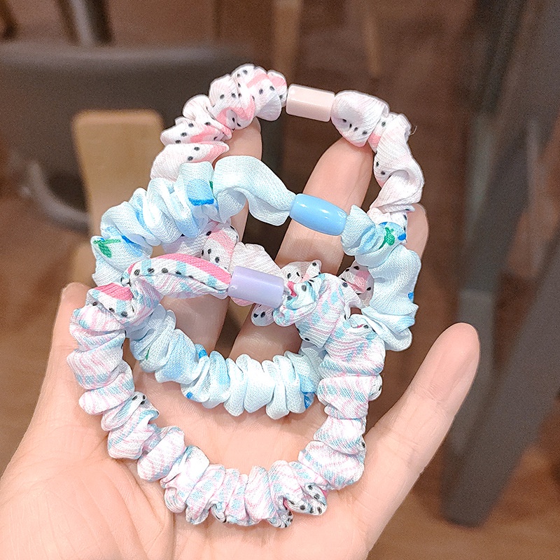 [Mã FAMARAL1 giảm 10K đơn 50K]Vòng/Dây buộc tóc scrunchies họa tiết đáng yêu phong cách Hàn Quốc - Hàng cao cấp