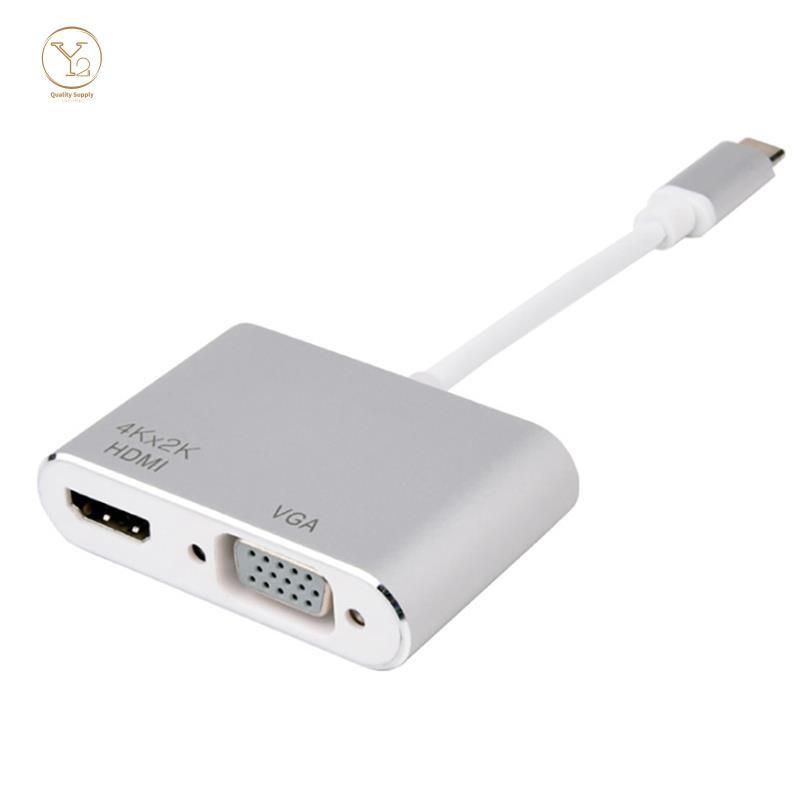 USB C Hub USB3.1 Type C to HDMI VGA Video Converter Adapter Cable for Macbook 2018 iPad Pro Samsung Xiaomi Huawei