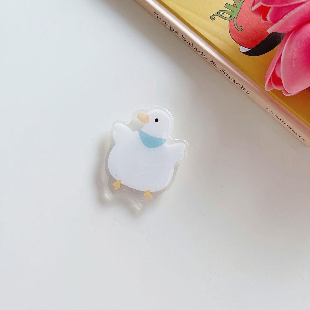 Mobile phone cartoon cute duck flower shape adhesive Retractable airbag bracket desktop phone holder