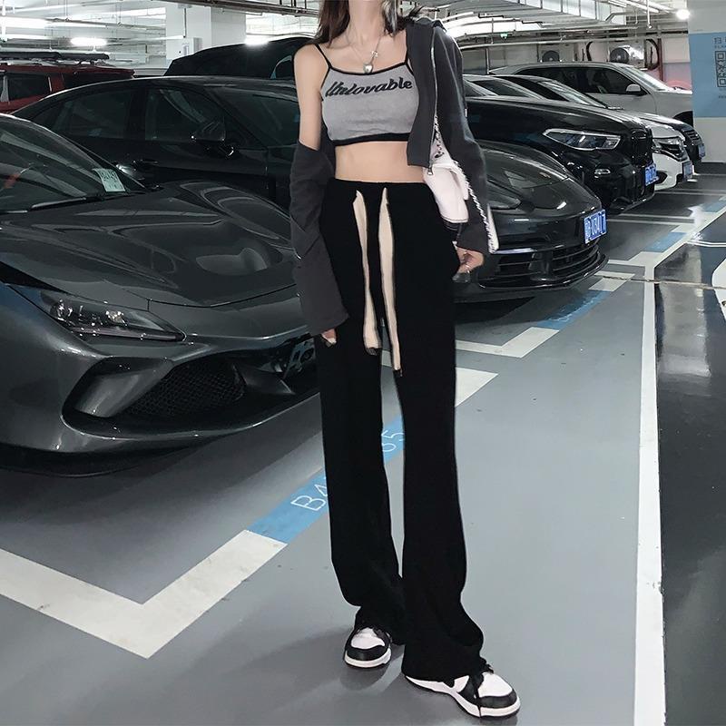 COZOK Quần ống rộng lưng cao co dãn tốt