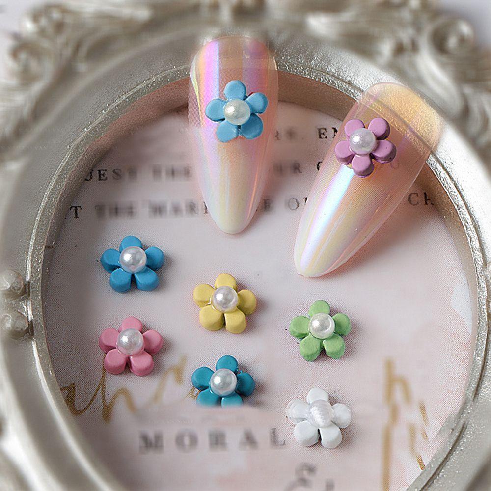 Set 10 Phụ Kiện Trang Trí Móng Tay 3D Hình Hoa DIY