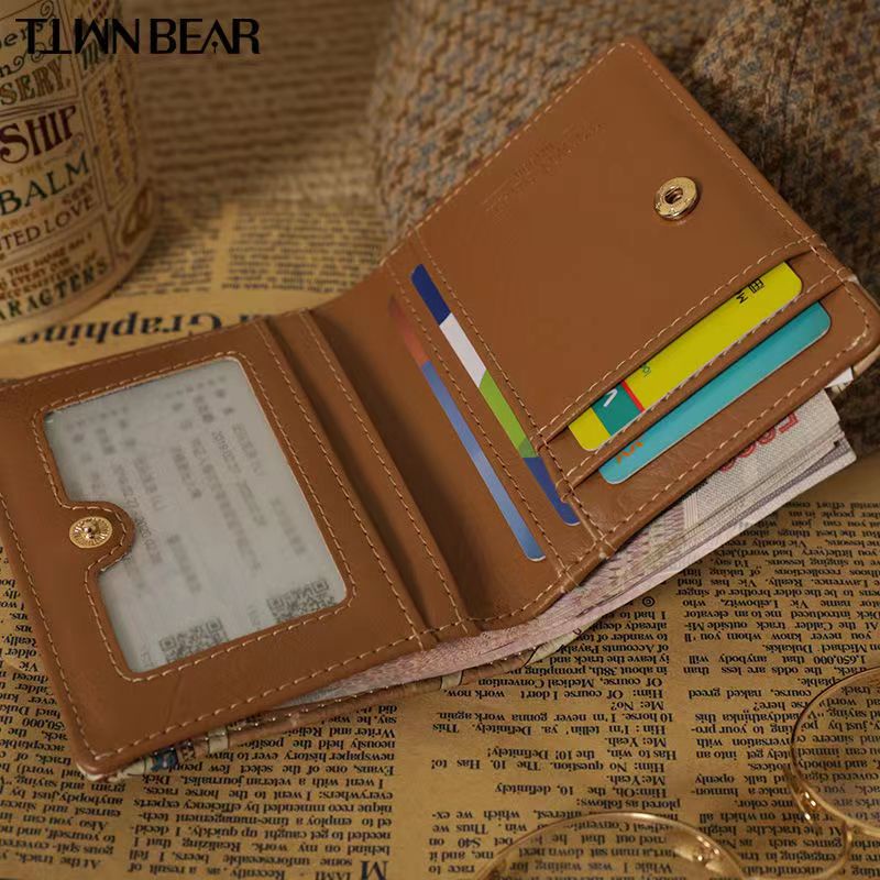 TTWNBEAR Ví Nữ Gấp Gọn Hình Gấu Đáng Yêu Giá Đỡ