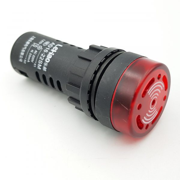 Đèn báo động có còi phi 22mm màu đỏ AD16-22SM điện áp 24VDC, 220VAC gắn tủ điện