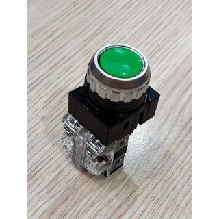 [Hanyoung] Nút nhấn không đèn màu xanh CRF-F25M1G 5A ,1NO-1NC Chính hãng