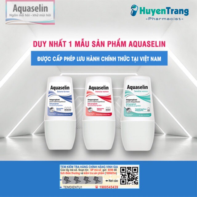 ✔️️️(Tặng quà) Aquaselin Extreme For Men - Lăn nách cho Nam (loại mạnh)