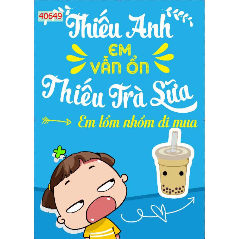 Tranh 3d dán trang trí quán trà sữa