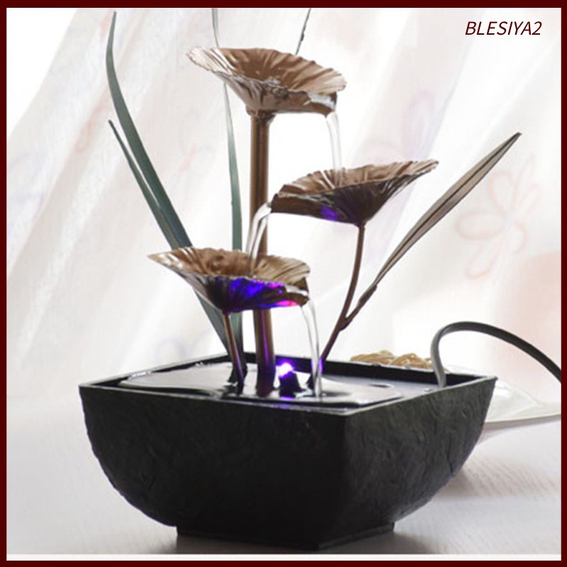Indoor Fountain Water Feature Lights Feng Shui Meditation Home Decor