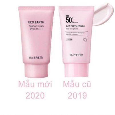 Kem chống nắng The Saem Eco Earth Pink Sun Cream 50g