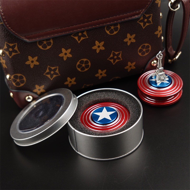 Đồ Chơi Con Quay Cao Cấp Fidget Spinner Captain America ( Đội Trưởng Mỹ ) Cực Chất- Có hộp đựng