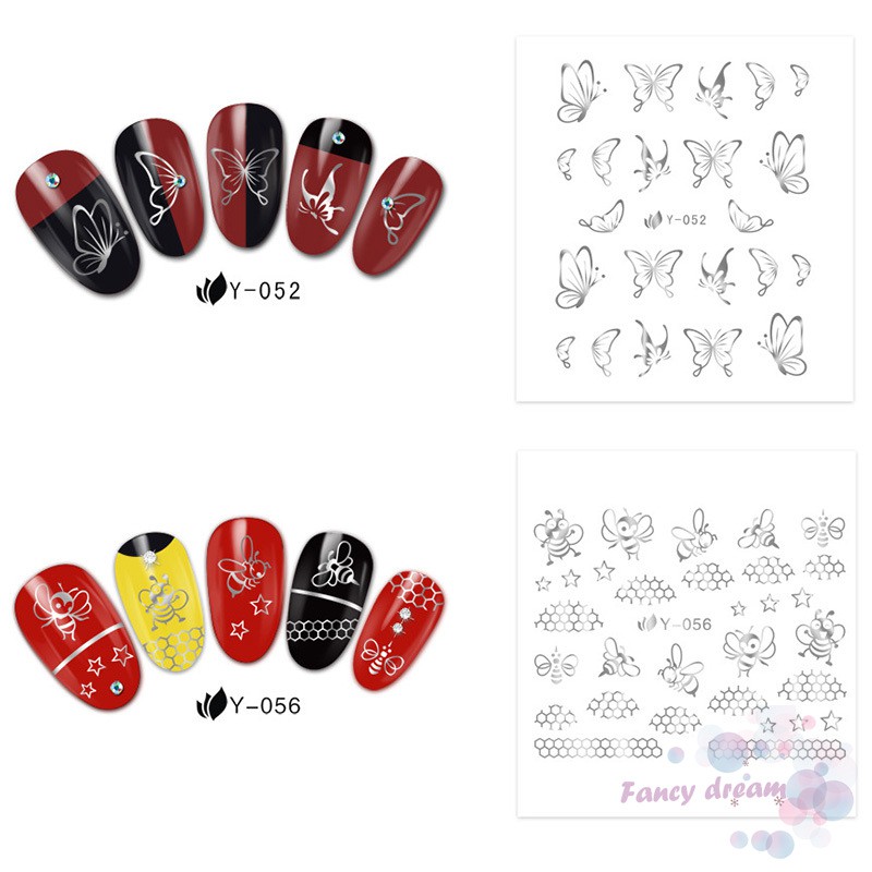 Set 30 tờ nhãn dán nhiều họa tiết xinh xắn trang trí móng tay