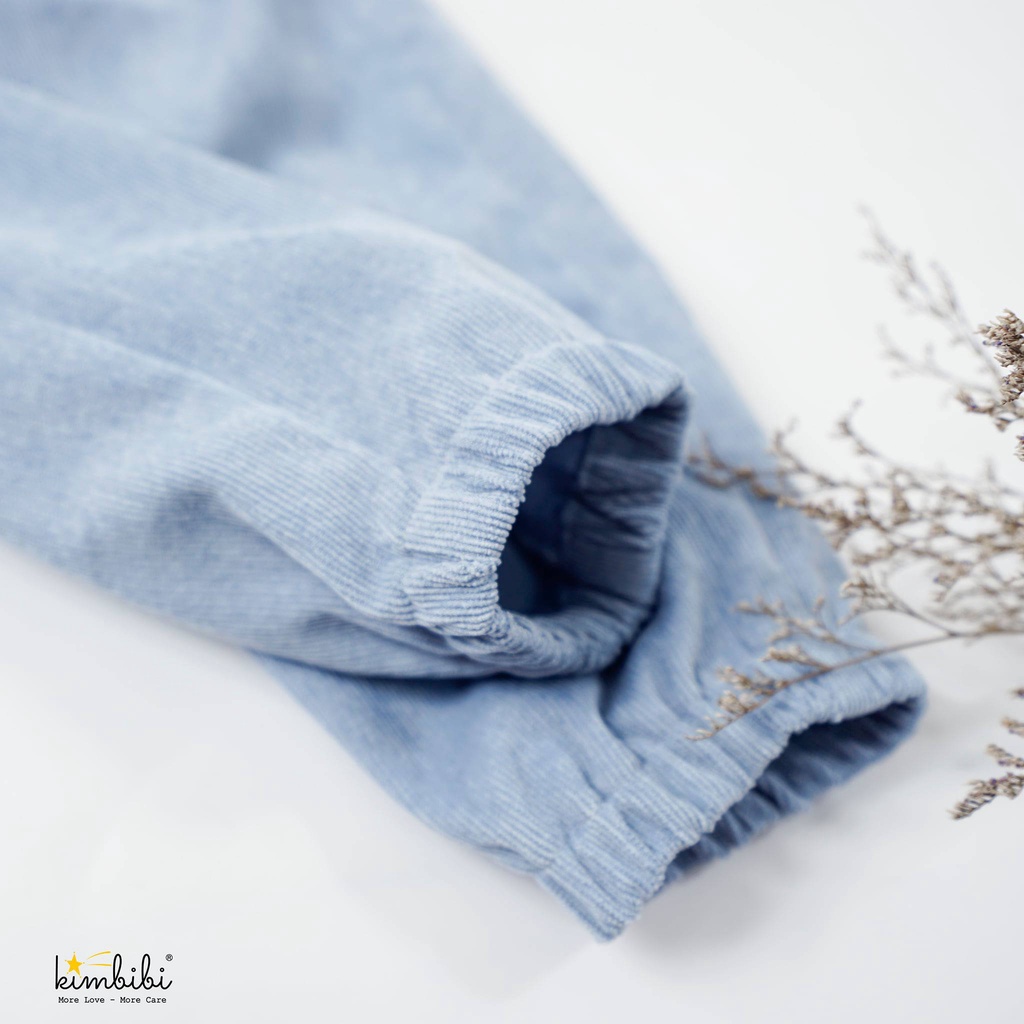 Quần dài cho bé gái bé trai chất nhung tăm  bo gấu Velvet bomber Kimbibi nhiều màu cho bé 1-8 tuổi