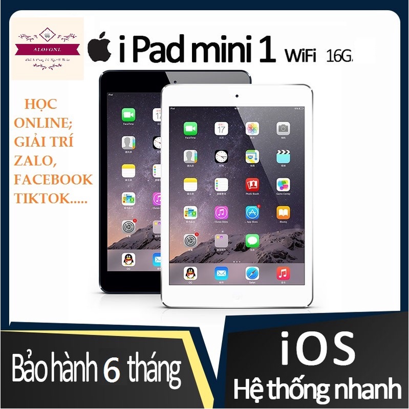 Máy tính bảng iPad Mini 1 (wifi + 3g) 16G  Bản Quốc tế; tải sẵn ứng dụng, Học online, giải trí, chơi game..