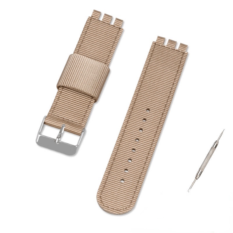 17mm 19mm 20mm Nam Nữ Vải Nylon Dây Đeo Đồng Hồ SWATCH Dây Đeo Đồng Hồ Dây Đeo Đồng Hồ Phụ Kiện Vòng Tay Dây Đeo Tay