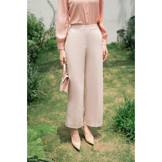 Quần ống rộng dáng dài cạp khóa chìm, chất tuyết mưa mát mẻ, hàng thiết kế by TIIN STORE Q0D040
