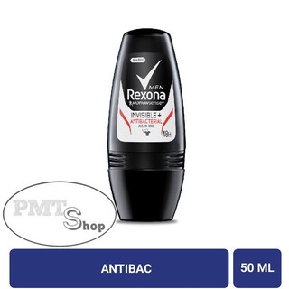 Lăn ngăn mùi Rexona Men Invisible Antibacterial 50ml khử mùi nam suốt 24h ngăn ố vàng áo
