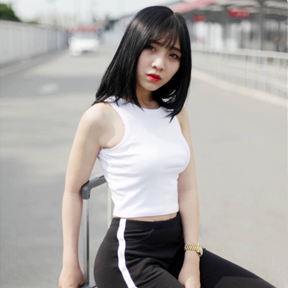 Áo Thun Croptop 3 Lỗ Thun Gân Thoitrang24h Nhiều Màu Phom ôm Sexy
