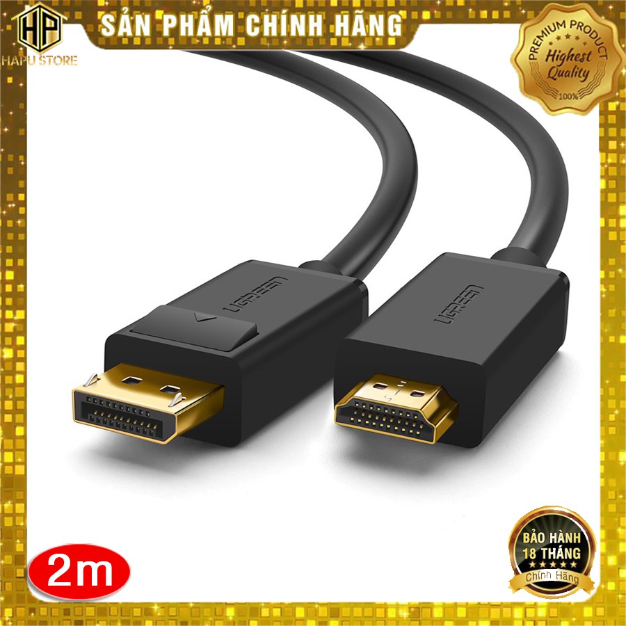 Cáp Displayport To HDMI 2M Ugreen 10202 Chính Hãng