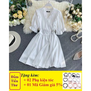 Đầm dáng xòe trắng tiểu thư 🎁FREESHIP🎁 Giảm 10k Khi Nhập [DAMTT10K] - Có Sẵn - Hàng Nhập Trực Tiếp Quảng Châu