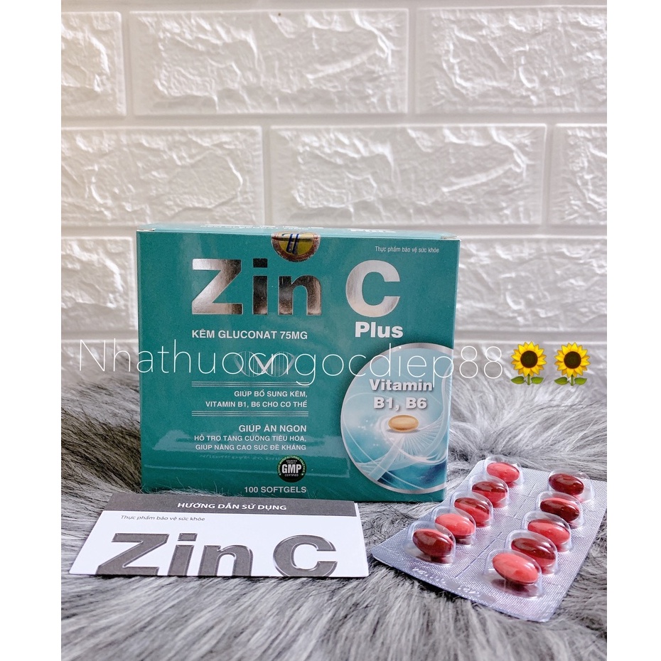 Viên uống ZINC PLUS - giúp bổ sung kẽm cho cơ thể (Hộp 100 viên)