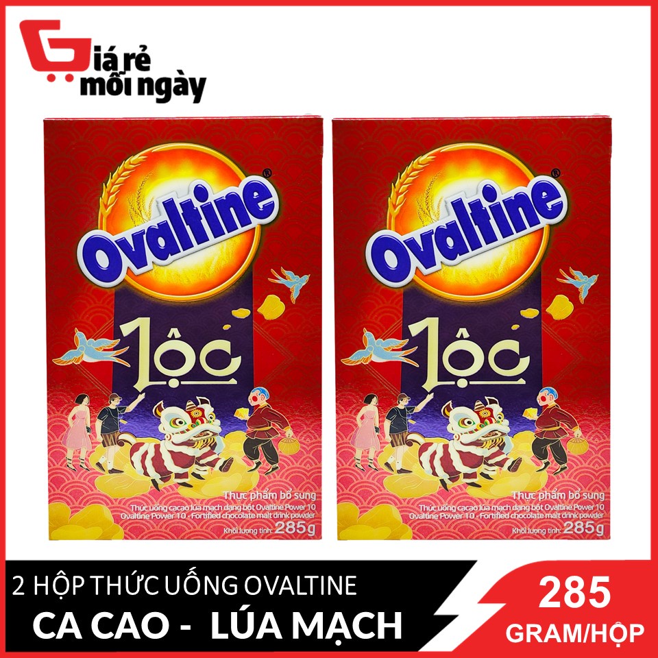 COMBO 2 Hộp Thức uống Ca Cao Lúa Mạch Ovatine Dạng Bột 285 Gram/Hộp