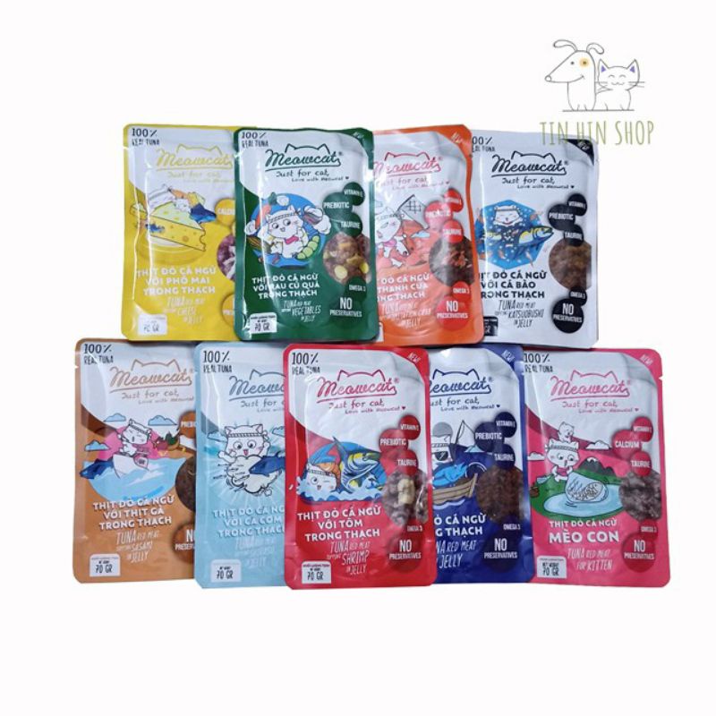 Set 9 Gói Pate Meowcat Mix Đủ Vị Cho Mèo Chống Ngán