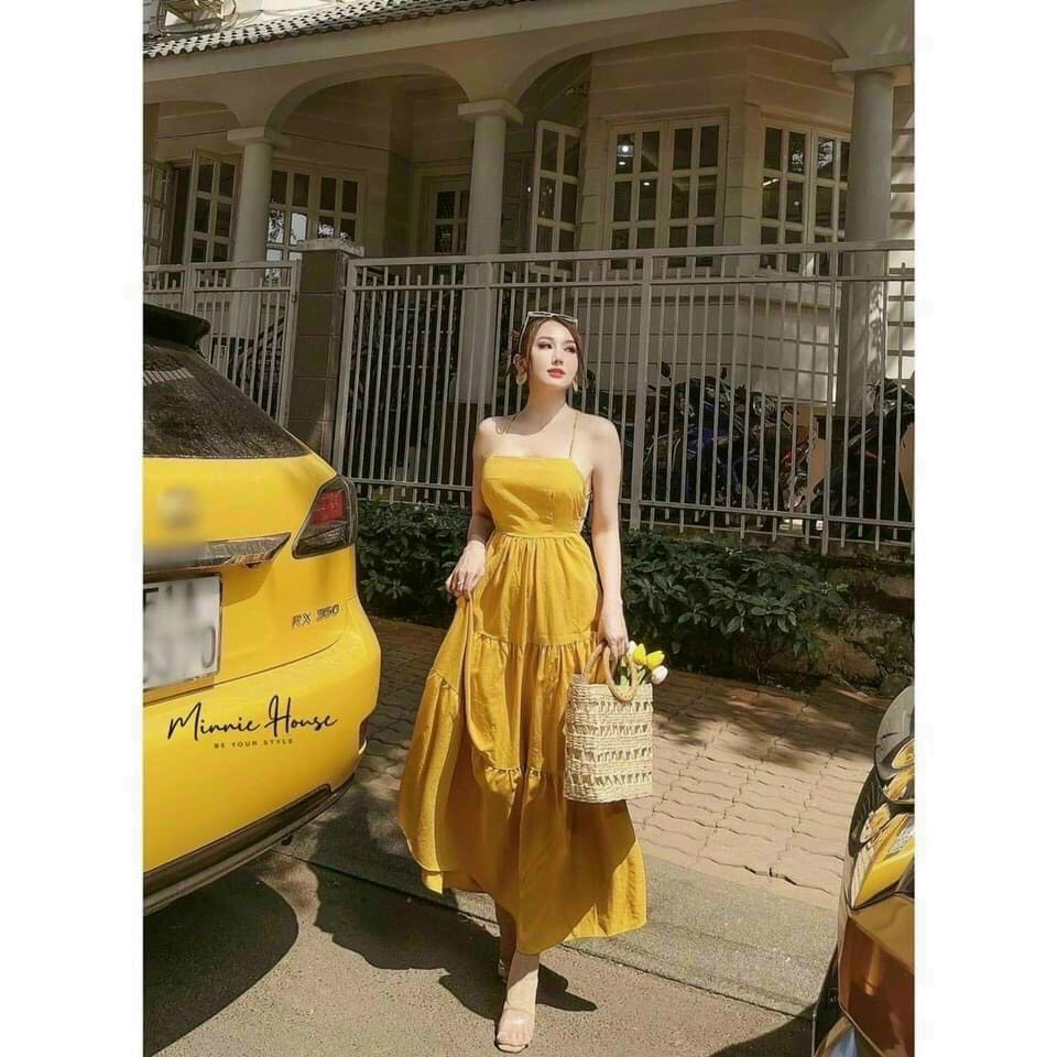 Váy maxi dáng dài, đầm đẹp mùa hè, hàng chuẩn đẹp bán shop, phom váy dưới 52kg | BigBuy360 - bigbuy360.vn