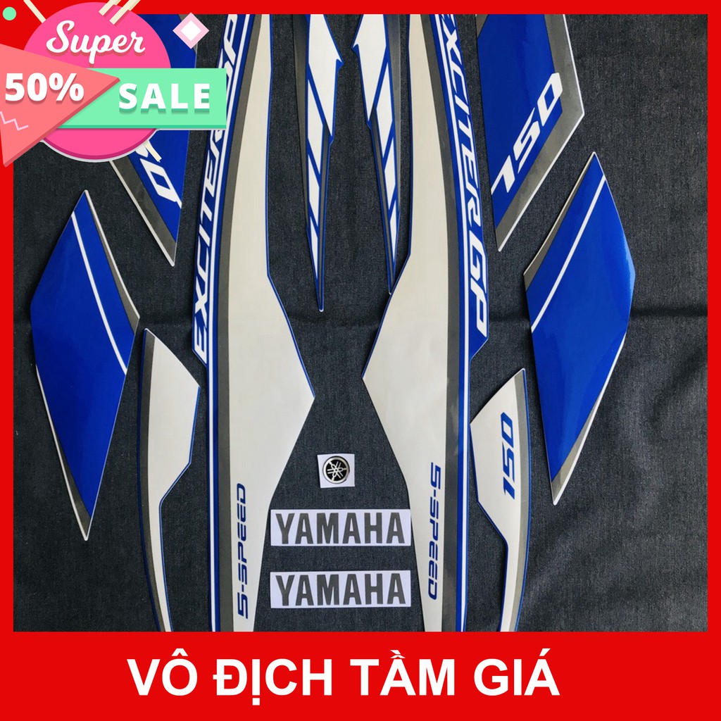 [GIÁ GỐC] BỘ TEM RỜI ZIN 3 LỚP DÁN XE MÁY EXCITER 150CC MÀU XANH GP