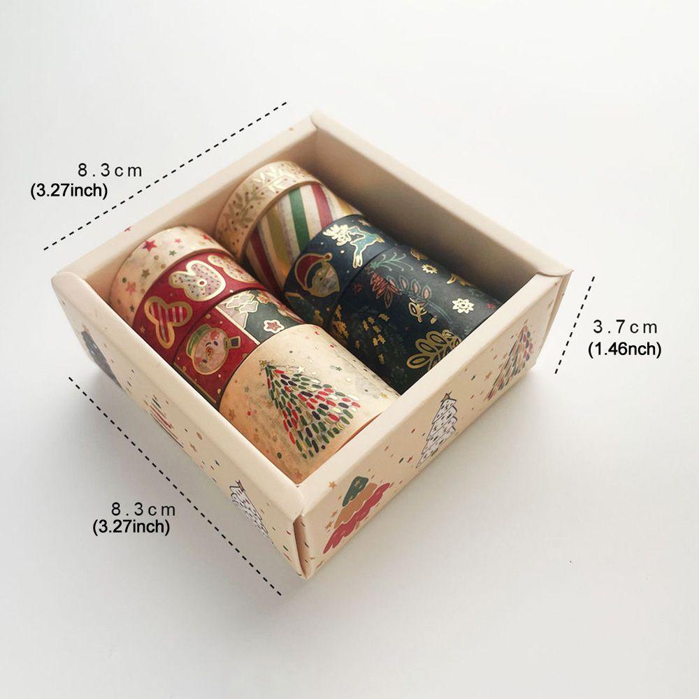 Bộ 8 Cuộn Băng Keo Washi Họa Tiết Giáng Sinh Dễ Thương Dùng Trang Trí Sổ Tay DIY