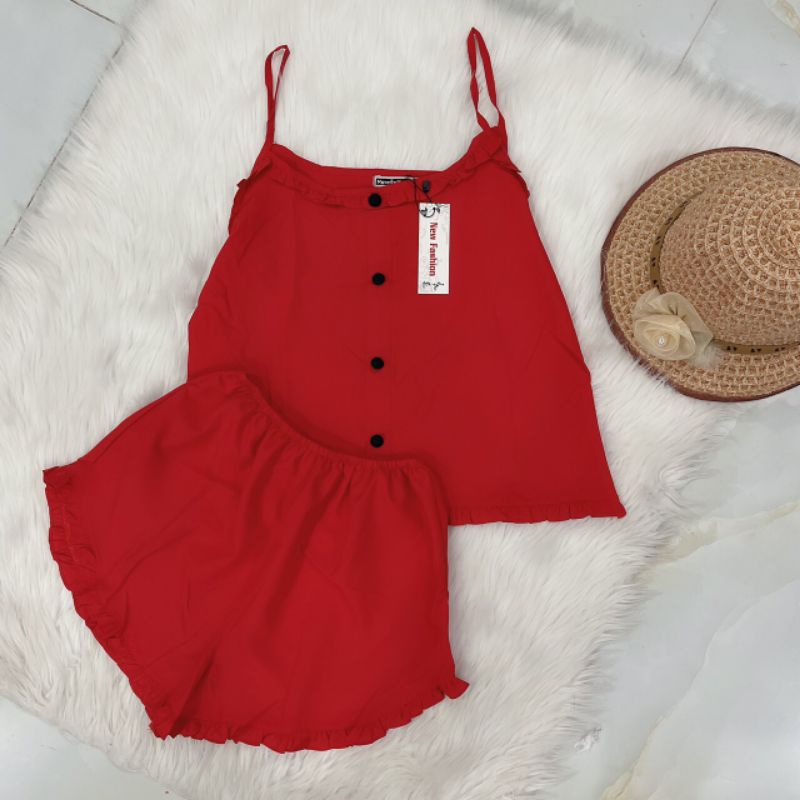 Set Bộ Kate lụa đùi 2 dây dưới 60kg