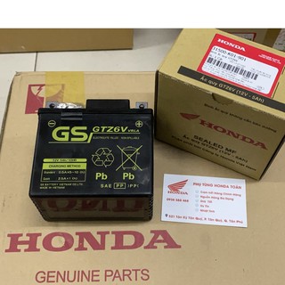 Bình ĐIỆN, BÌNH ẮC QUY GS GTZ6V 12V-5Ah XE GA Honda, Yamaha